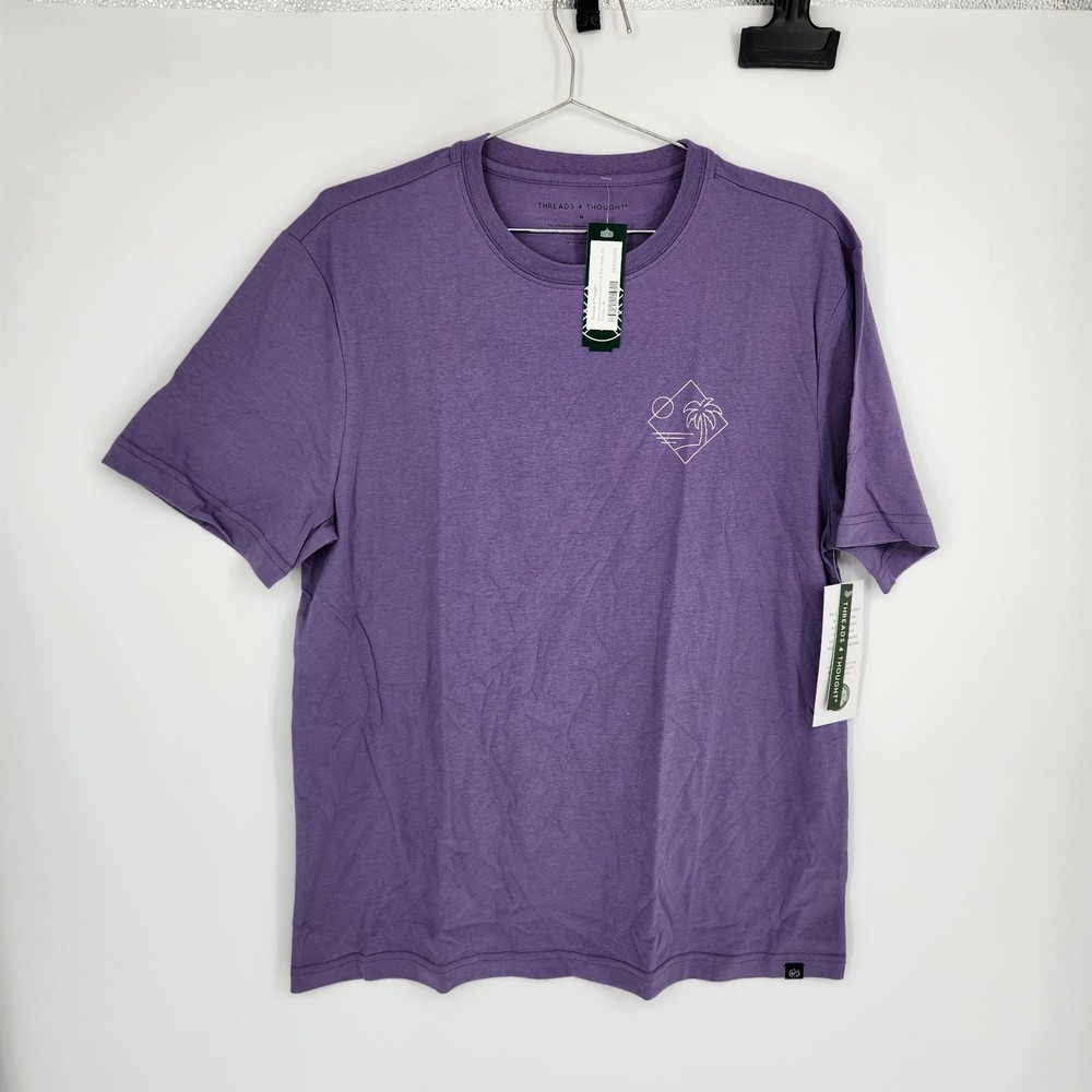 Threads 4 Thought Men's Purple Medium Paradise Graphic Soft Wash Jersey Tee